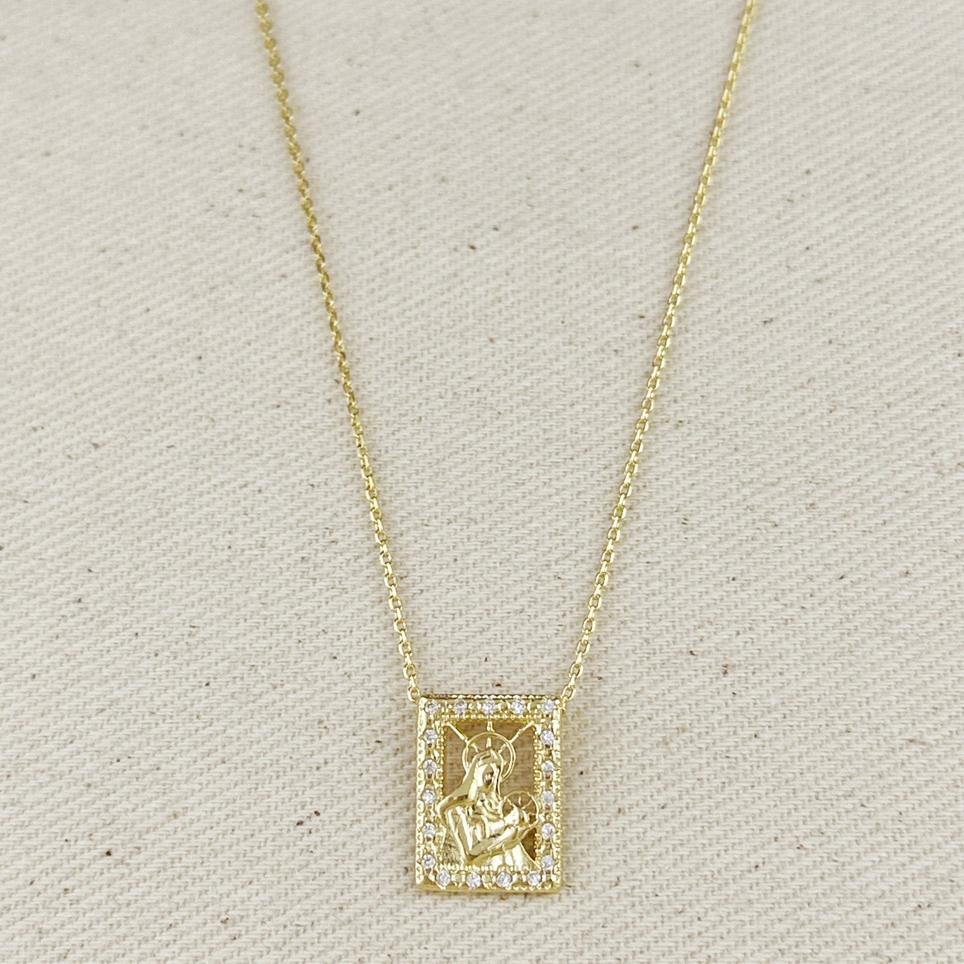 Mondsee 18k Gold Filled Madonna and Child Necklace | 18k Gold Filled Jewelry