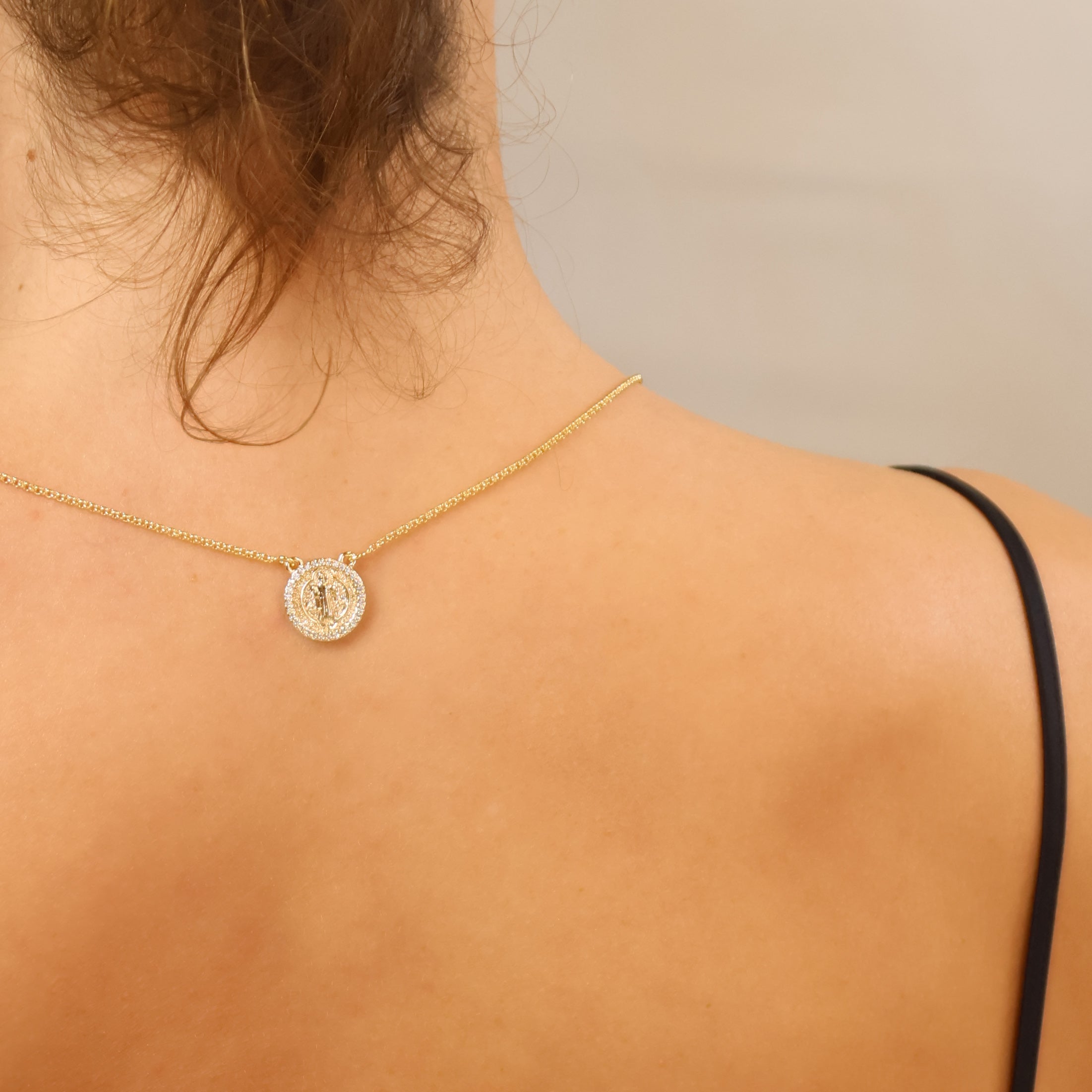 Mondsee 18k Gold Filled Saint Benedict Scapular Necklace | 18k Gold Filled Jewelry