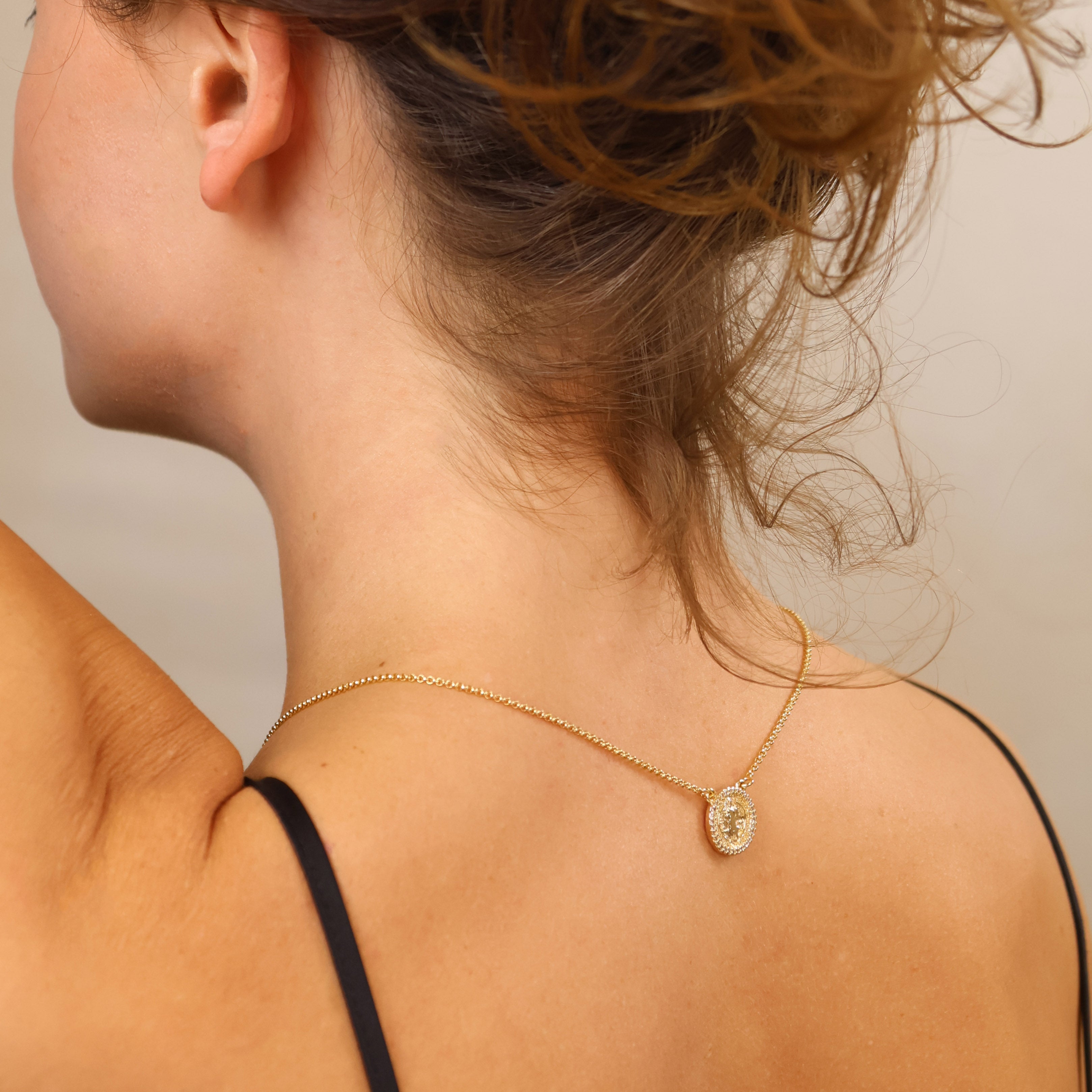 Mondsee 18k Gold Filled Saint Benedict Scapular Necklace | 18k Gold Filled Jewelry