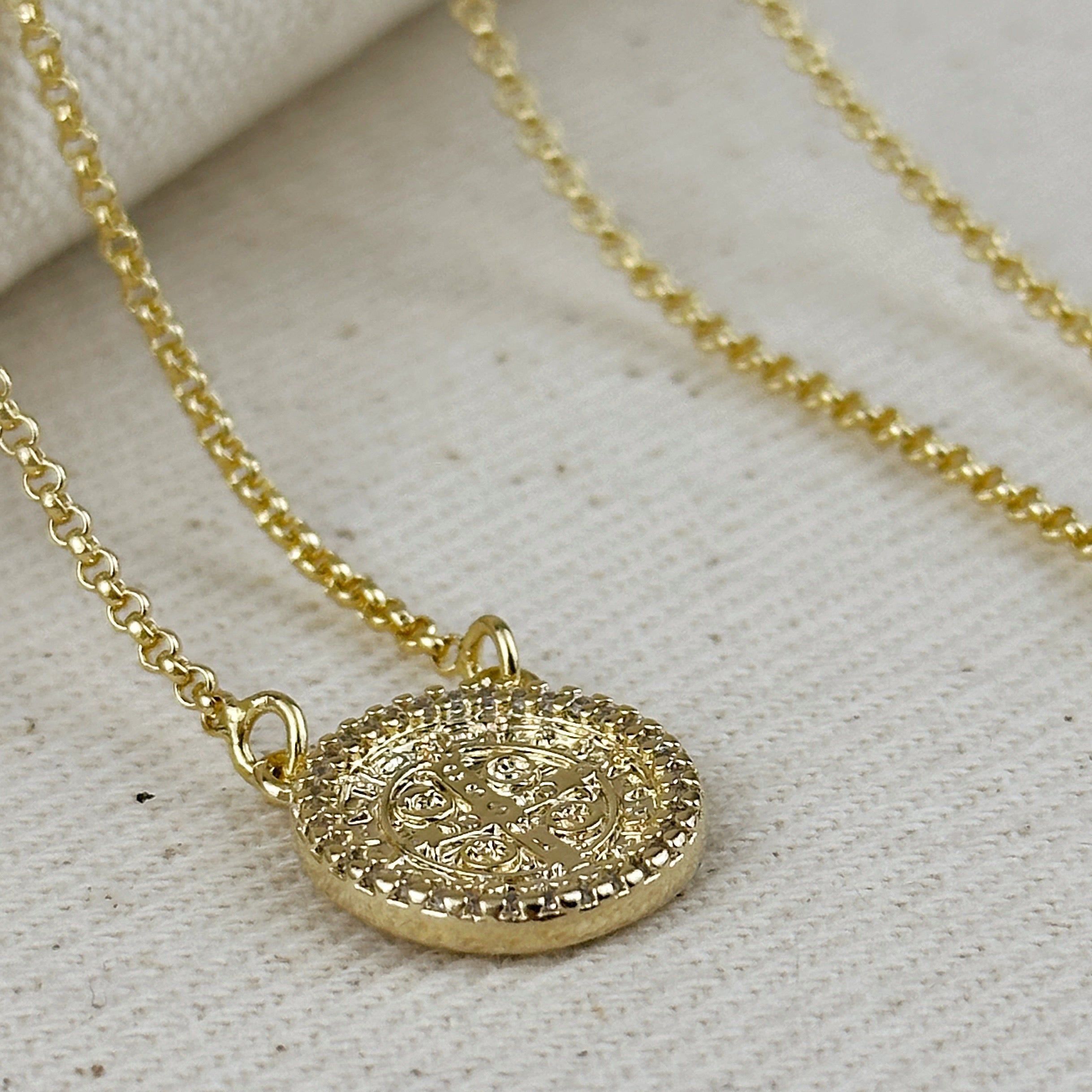 Mondsee 18k Gold Filled Saint Benedict Scapular Necklace | 18k Gold Filled Jewelry