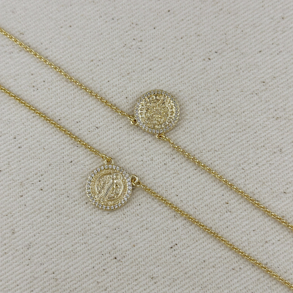 Mondsee 18k Gold Filled Saint Benedict Scapular Necklace | 18k Gold Filled Jewelry