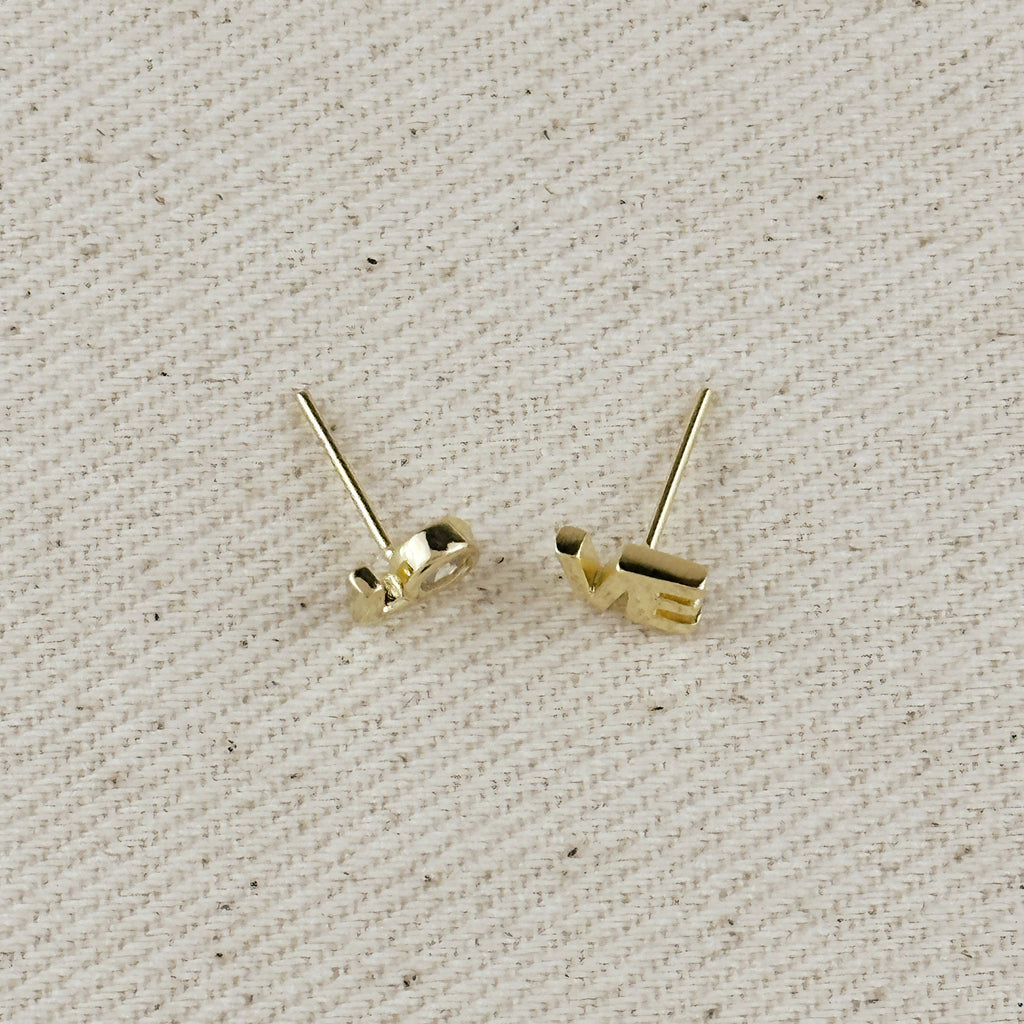 18k Gold Filled CZ LO-VE Stud