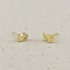 18k Gold Filled CZ LO-VE Stud