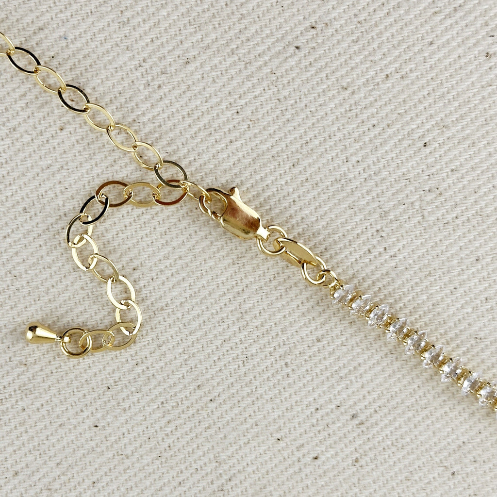 Mondsee 18k Gold Filled 4mm Marquise Tennis Necklace | 18k Gold Filled Jewelry