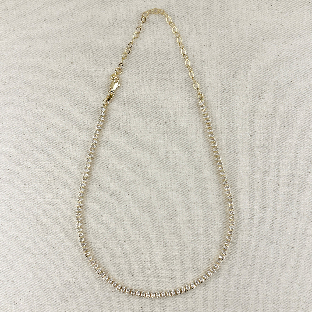 Mondsee 18k Gold Filled 4mm Marquise Tennis Necklace | 18k Gold Filled Jewelry