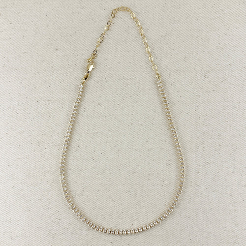 Mondsee 18k Gold Filled 4mm Marquise Tennis Necklace | 18k Gold Filled Jewelry