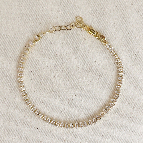18k Gold Filled 4mm Marquise Tennis Bracelet – marquise cut tennis bracelet mother's day gift idea