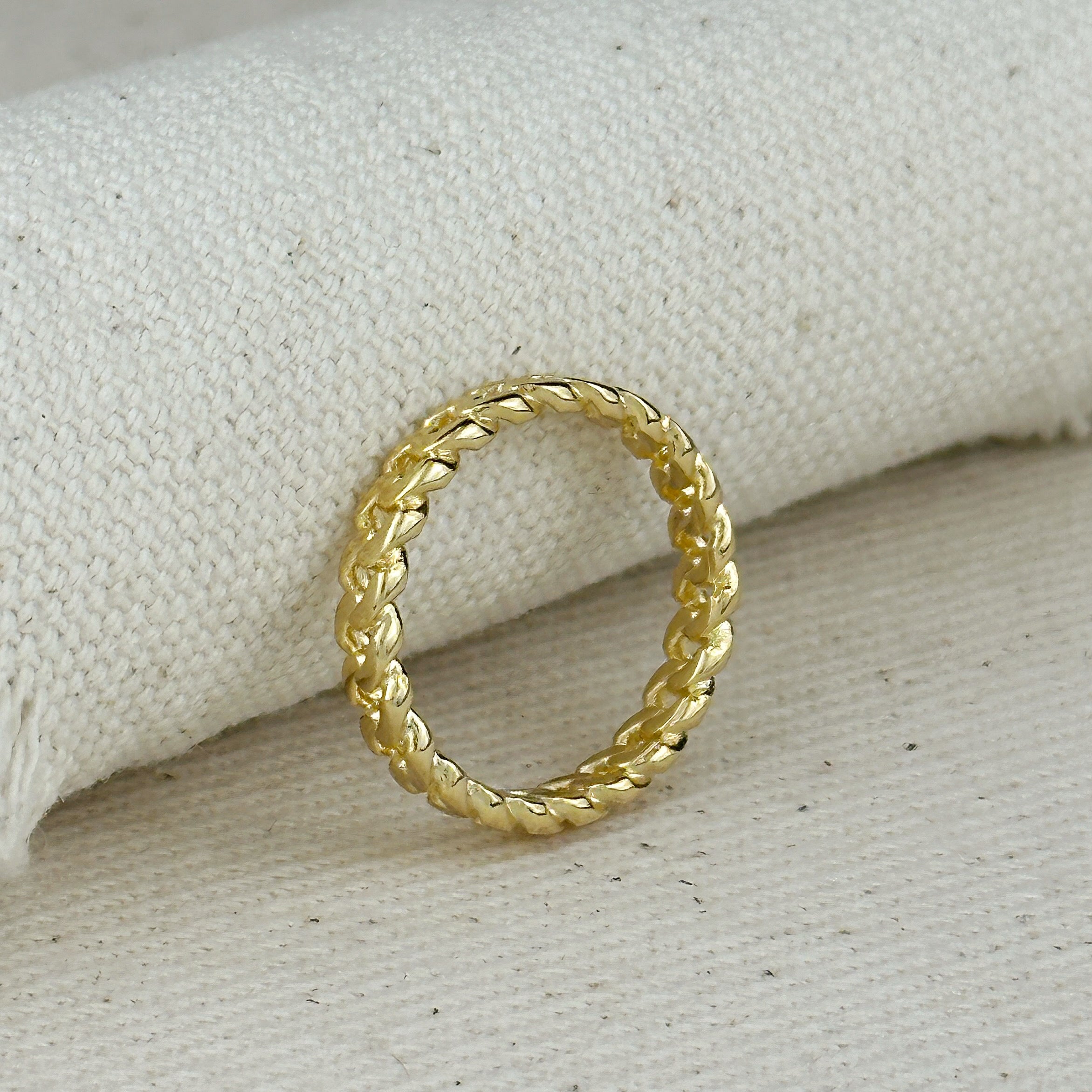 Mondsee 18k Gold Filled 2.5mm Cuban Chain Ring | 18k Gold Filled Jewelry