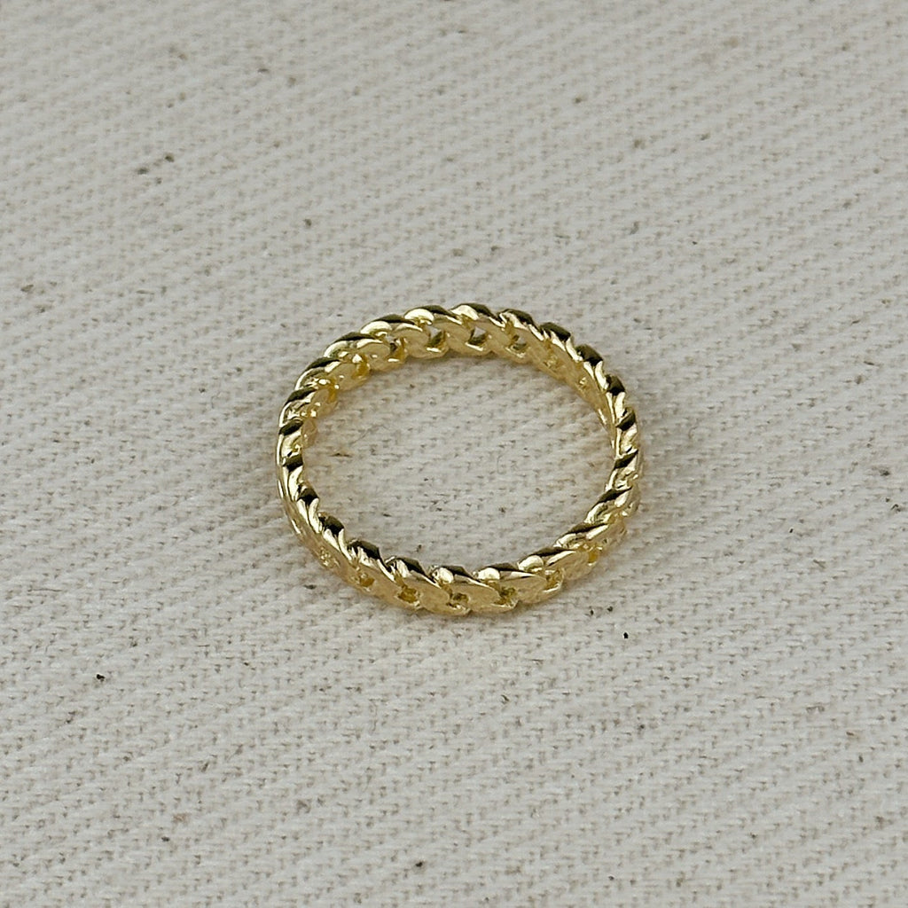 Mondsee 18k Gold Filled 2.5mm Cuban Chain Ring | 18k Gold Filled Jewelry