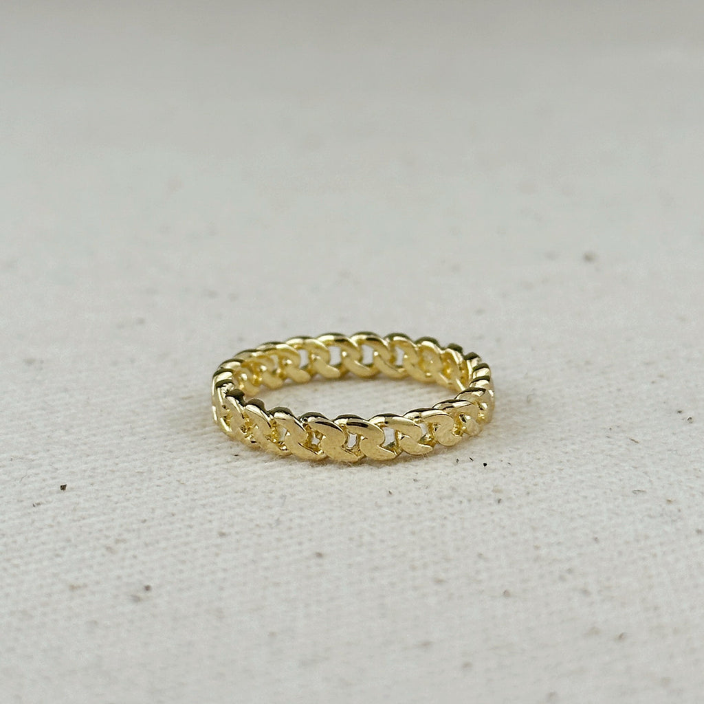 Mondsee 18k Gold Filled 2.5mm Cuban Chain Ring | 18k Gold Filled Jewelry