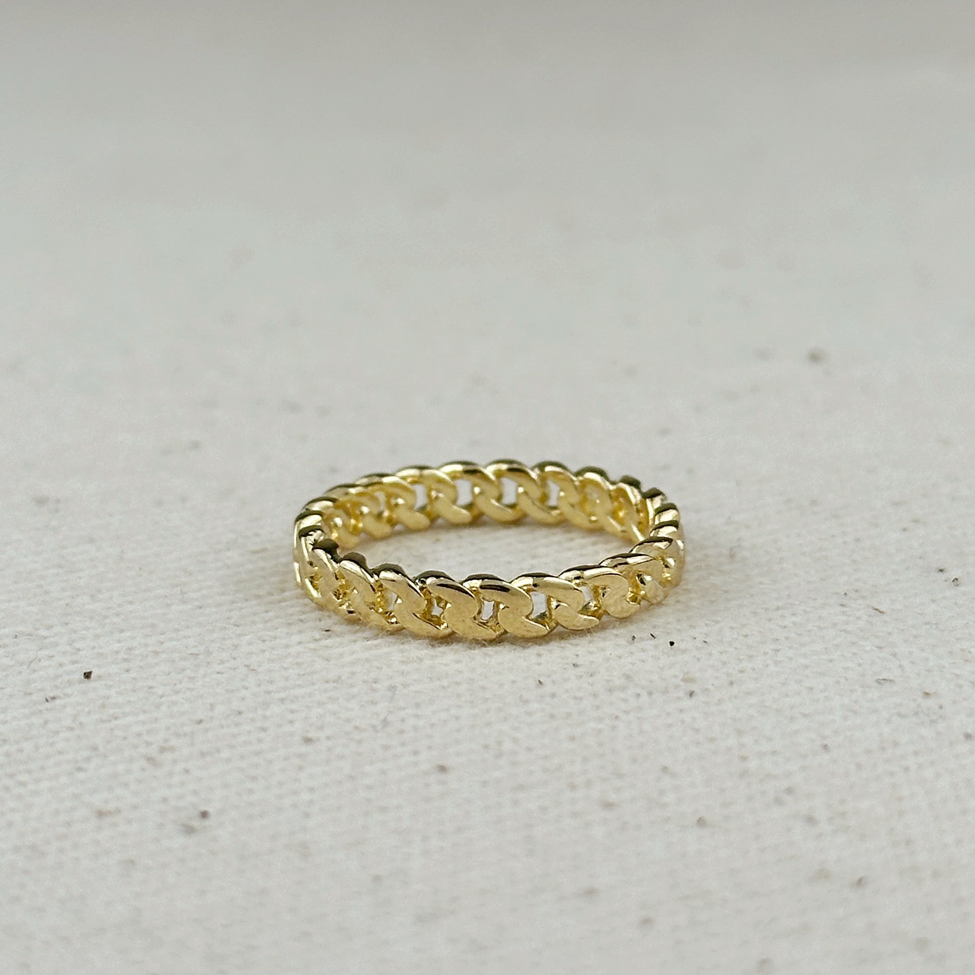 Mondsee 18k Gold Filled 2.5mm Cuban Chain Ring | 18k Gold Filled Jewelry