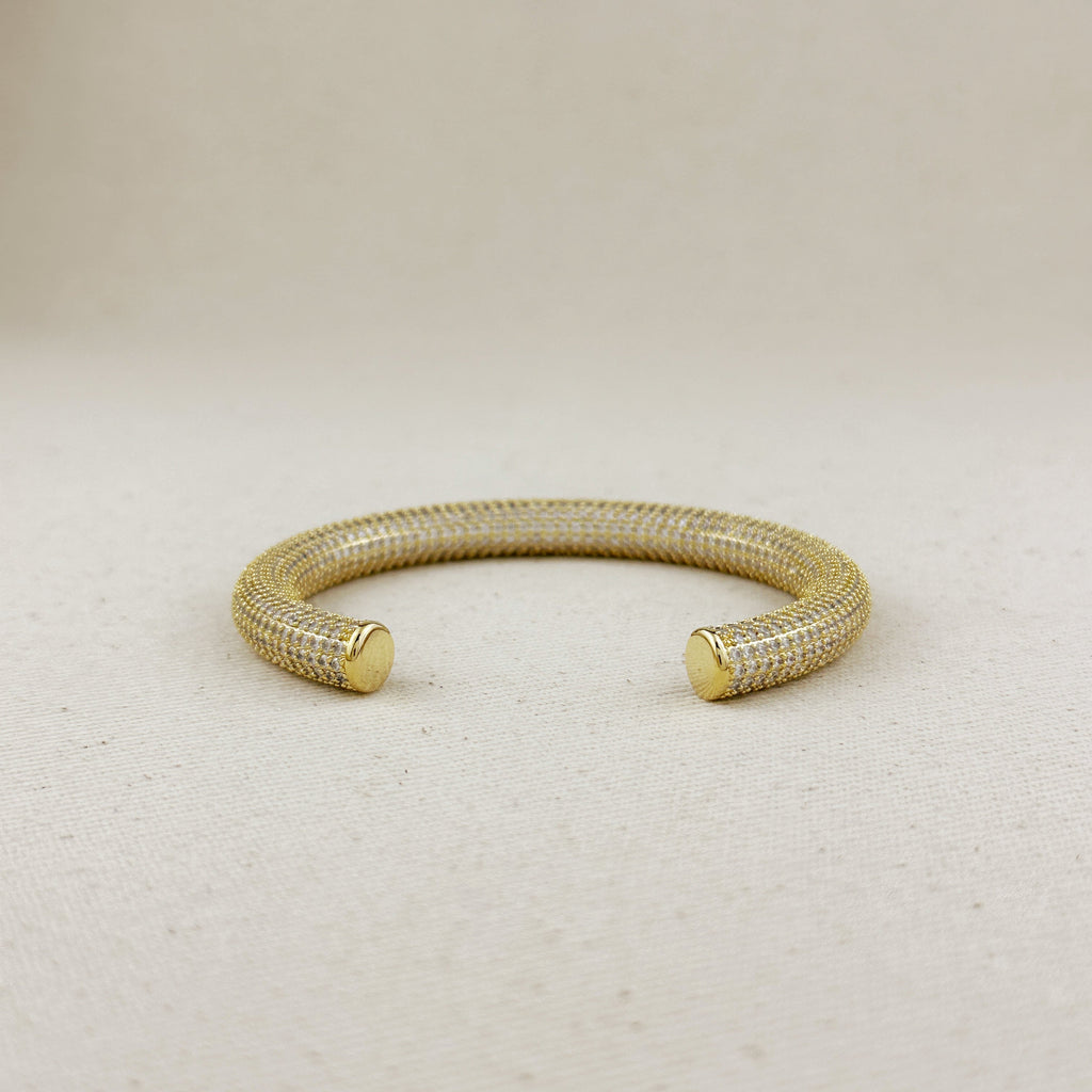 18k Gold Filled Iced Arm Cuff Bracelet