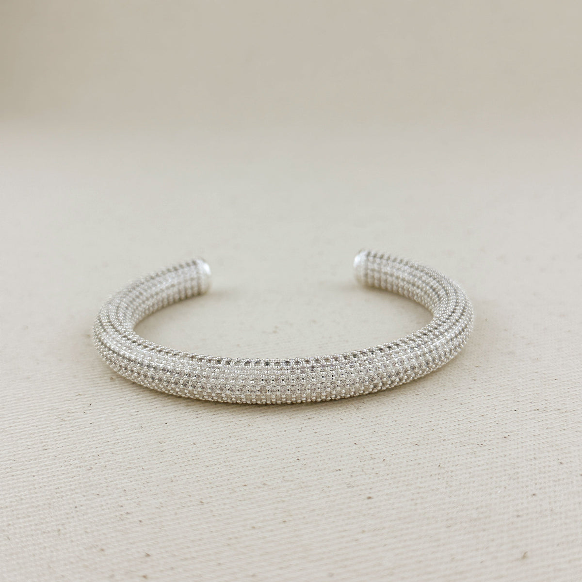18k Gold Filled Iced Arm Cuff Bracelet – Silver
