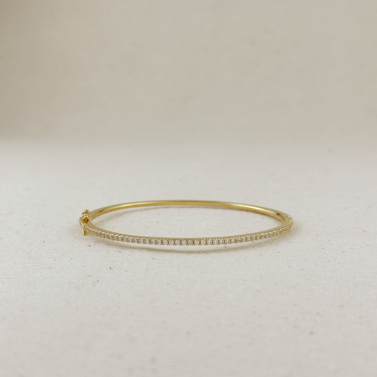 18k Gold Filled Thin Line CZ Bangle Bracelet