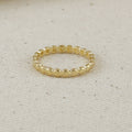 Mondsee 18k Gold Filled Flat Beaded Band Ring | 18k Gold Filled Jewelry