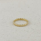 Mondsee 18k Gold Filled Flat Beaded Band Ring | 18k Gold Filled Jewelry