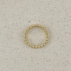 Mondsee 18k Gold Filled Flat Beaded Band Ring | 18k Gold Filled Jewelry