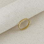 Mondsee 18k Gold Filled Flat Beaded Band Ring | 18k Gold Filled Jewelry