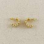 18k Gold Filled Scalloped C-Hoop Earrings