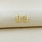 18k Gold Filled Scalloped C-Hoop Earrings