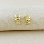 18k Gold Filled Scalloped C-Hoop Earrings