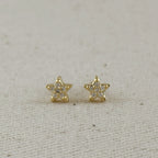 18k Gold Filled Mini CZ Star Stud Earrings