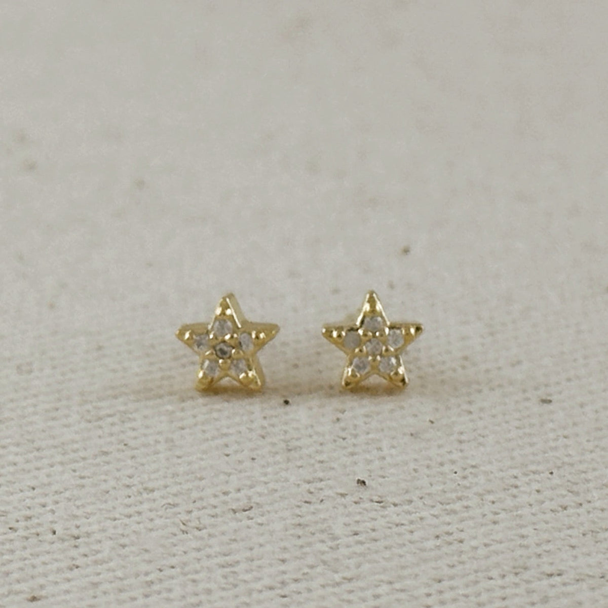 18k Gold Filled Mini CZ Star Stud Earrings