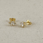18k Gold Filled Mini Oval CZ Stud Earrings