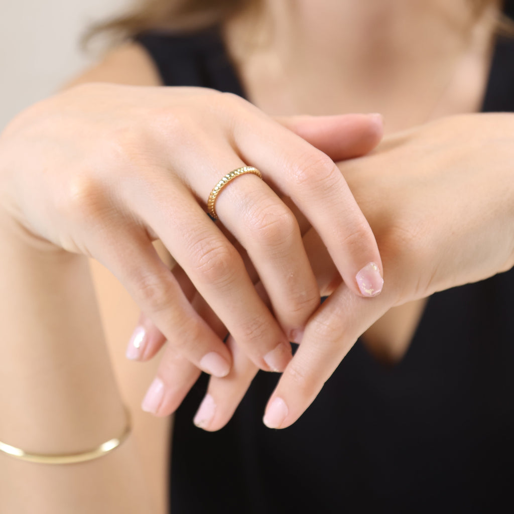 Mondsee 18k Gold Filled Twisted Design Band Ring | 18k Gold Filled Jewelry
