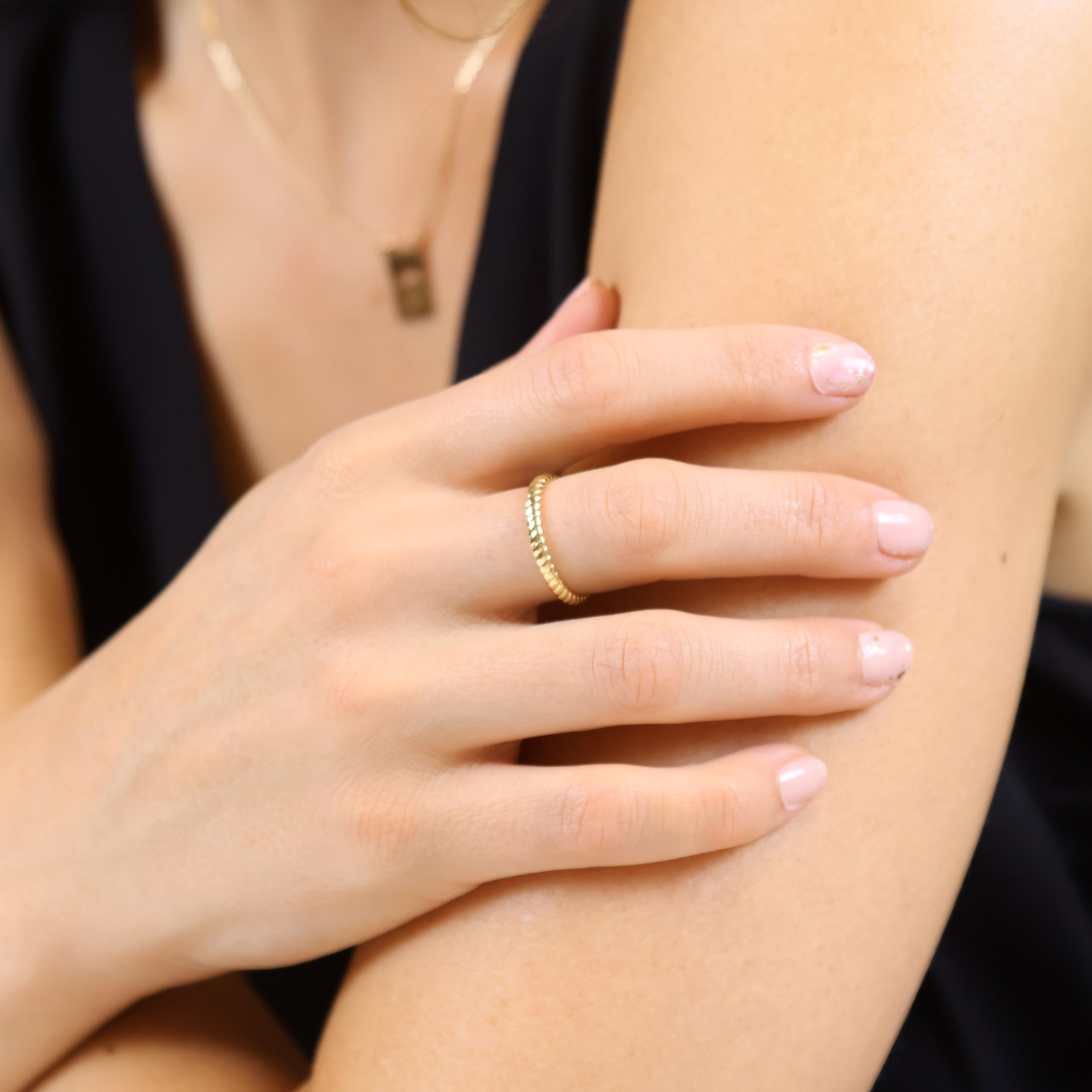 Mondsee 18k Gold Filled Twisted Design Band Ring | 18k Gold Filled Jewelry
