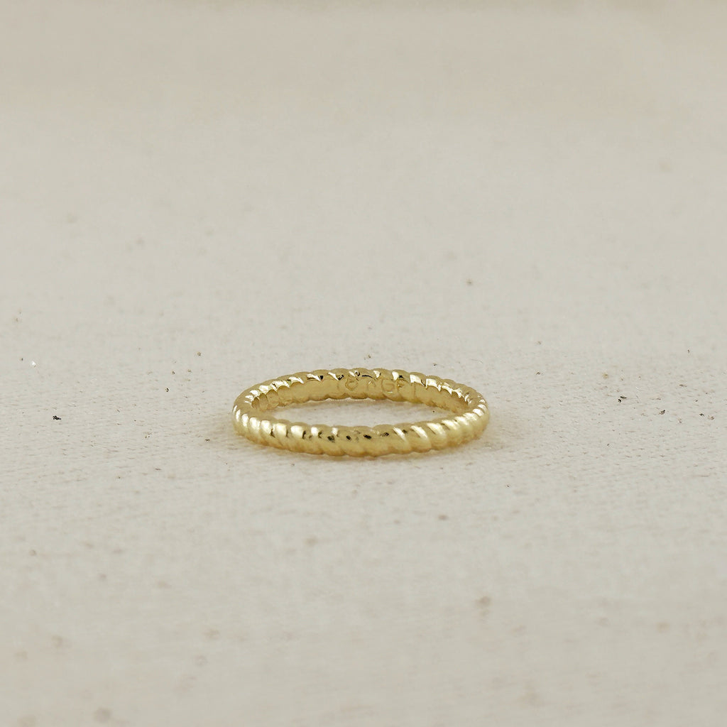 Mondsee 18k Gold Filled Twisted Design Band Ring | 18k Gold Filled Jewelry