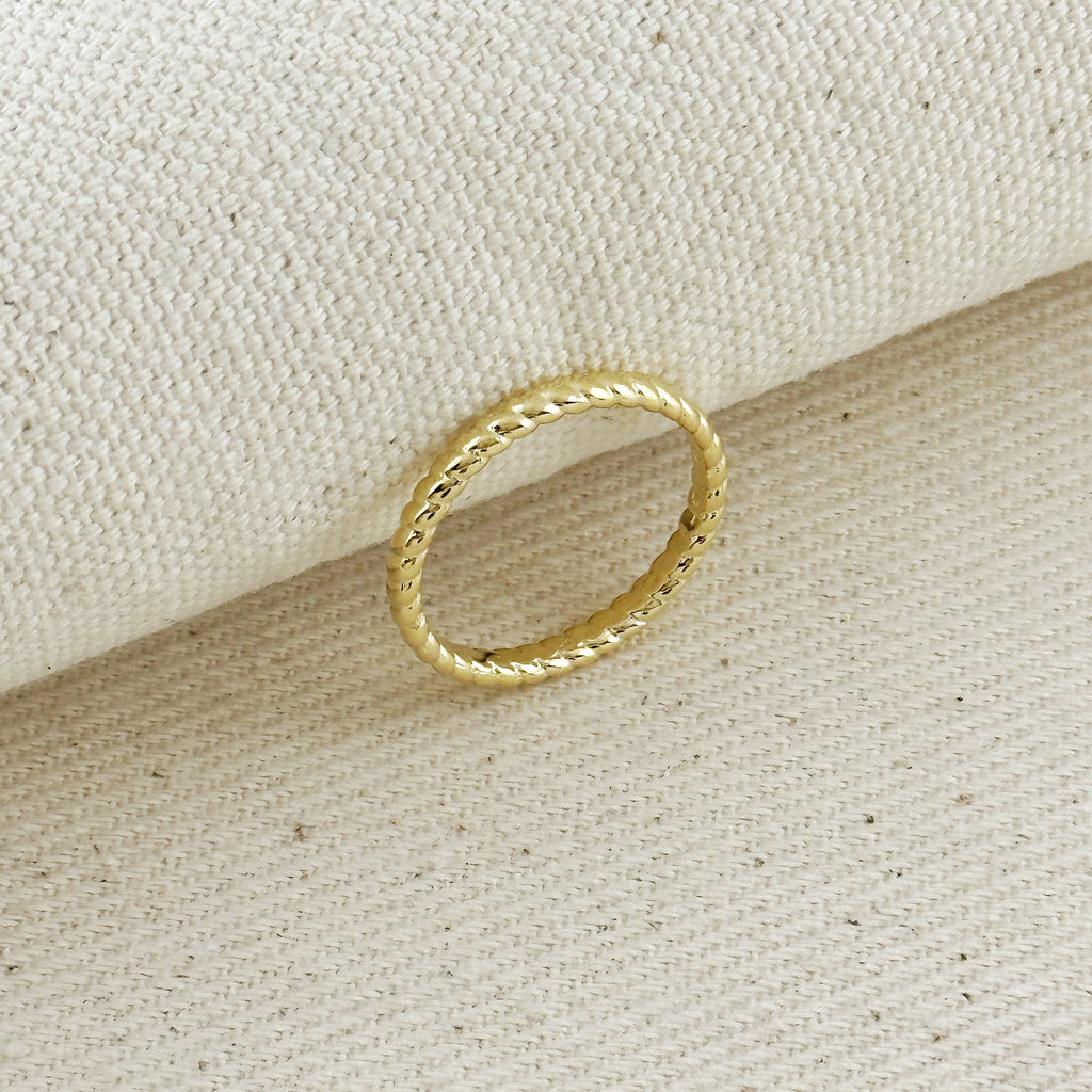 Mondsee 18k Gold Filled Twisted Design Band Ring | 18k Gold Filled Jewelry