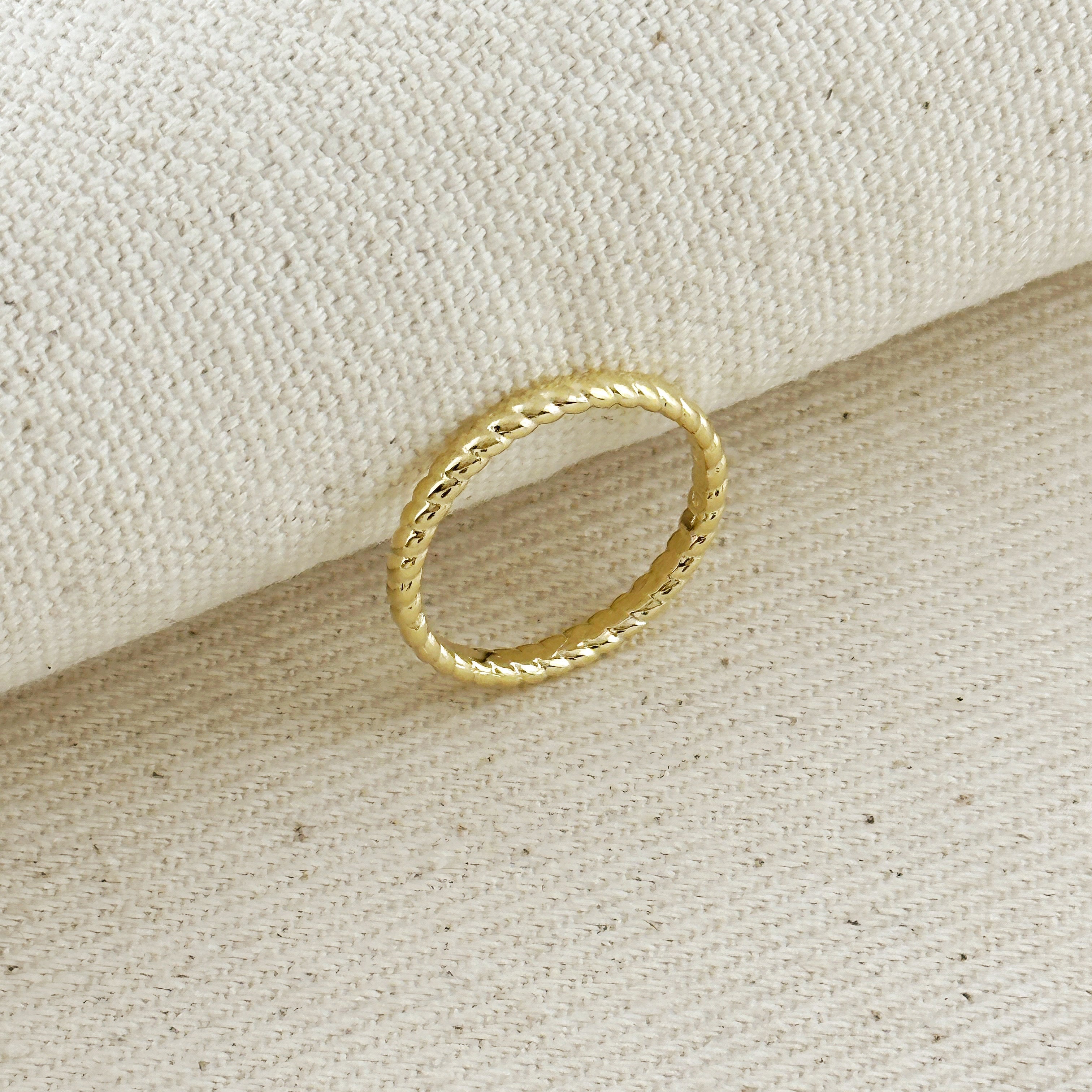 Mondsee 18k Gold Filled Twisted Design Band Ring | 18k Gold Filled Jewelry