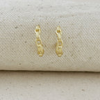 18k Gold Filled Chain C-Hoop Earrings