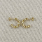 18k Gold Filled Chain C-Hoop Earrings