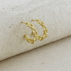 18k Gold Filled Chain C-Hoop Earrings