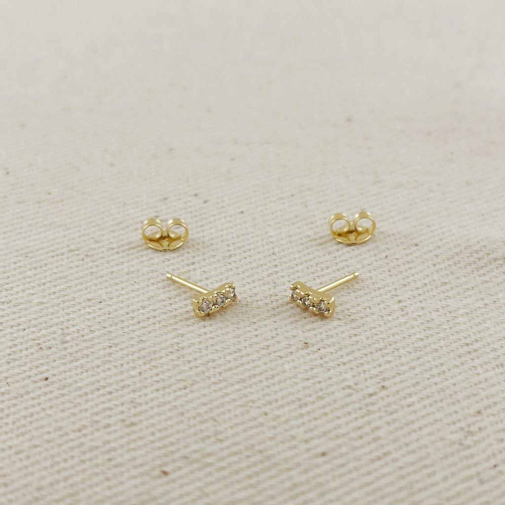 18k Gold Filled Mini CZ Stud Earrings