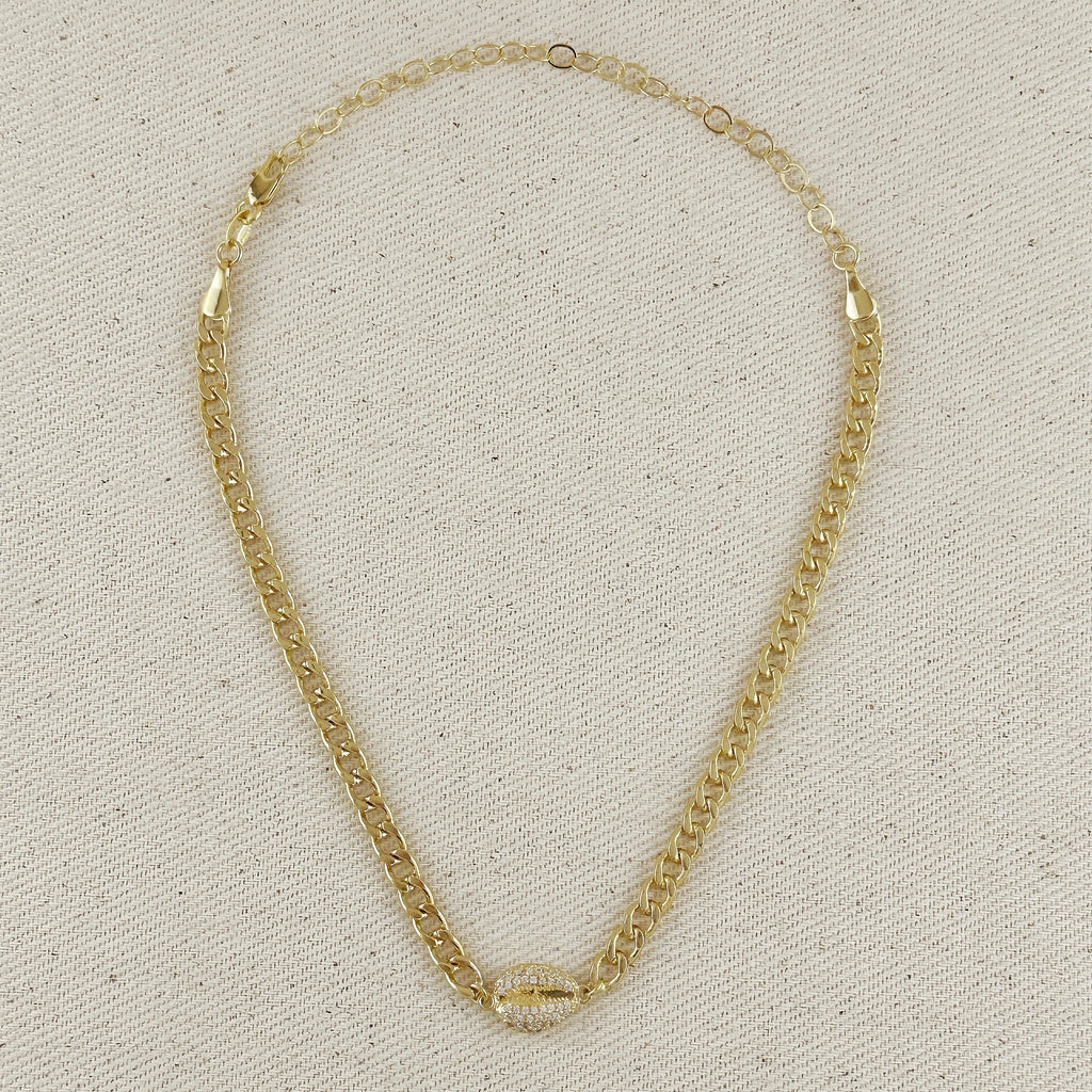 Mondsee 18k Gold Filled Cowrie CZ Choker | 18k Gold Filled Jewelry