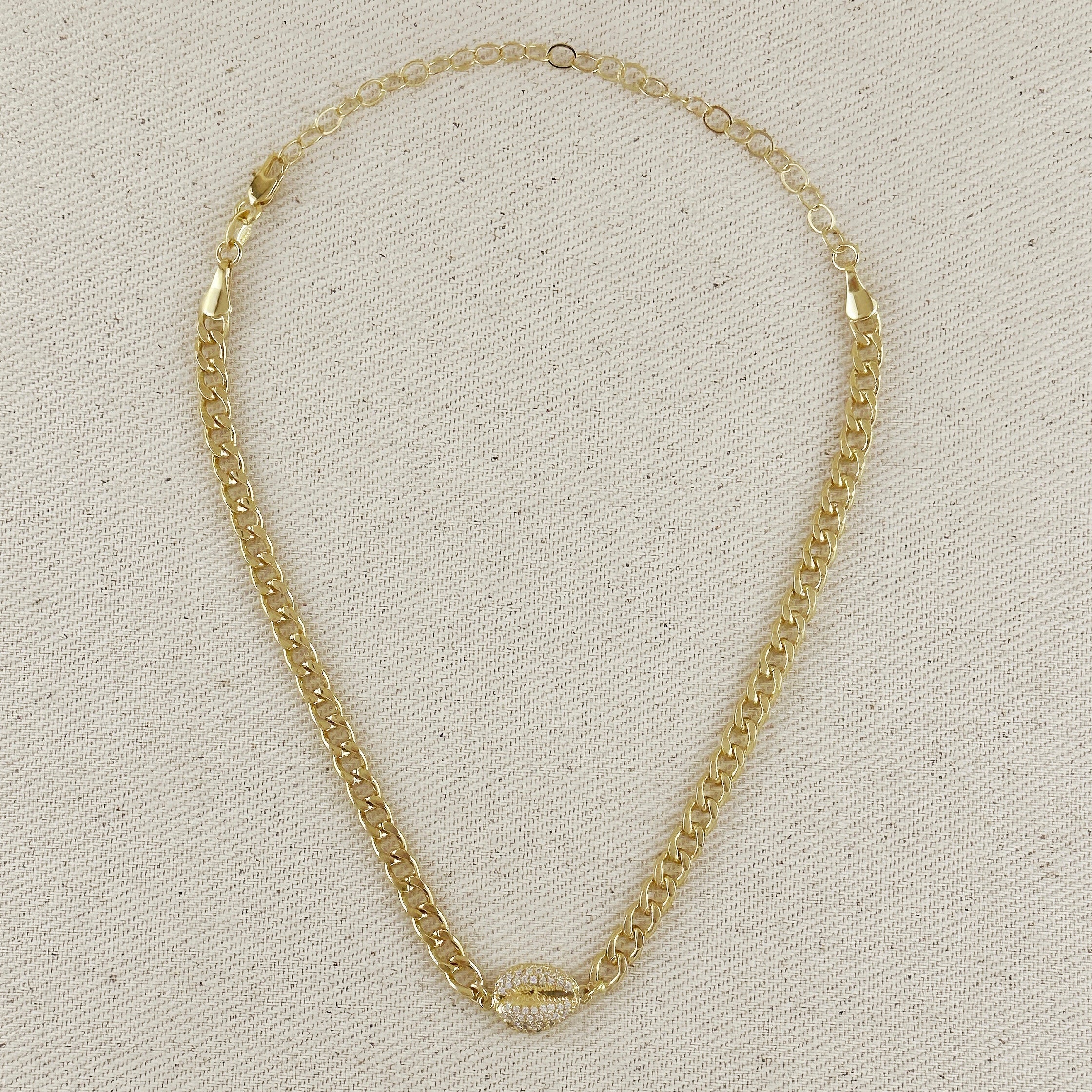 Mondsee 18k Gold Filled Cowrie CZ Choker | 18k Gold Filled Jewelry
