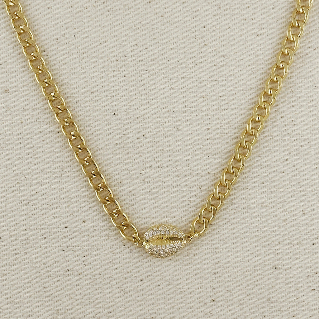 Mondsee 18k Gold Filled Cowrie CZ Choker | 18k Gold Filled Jewelry