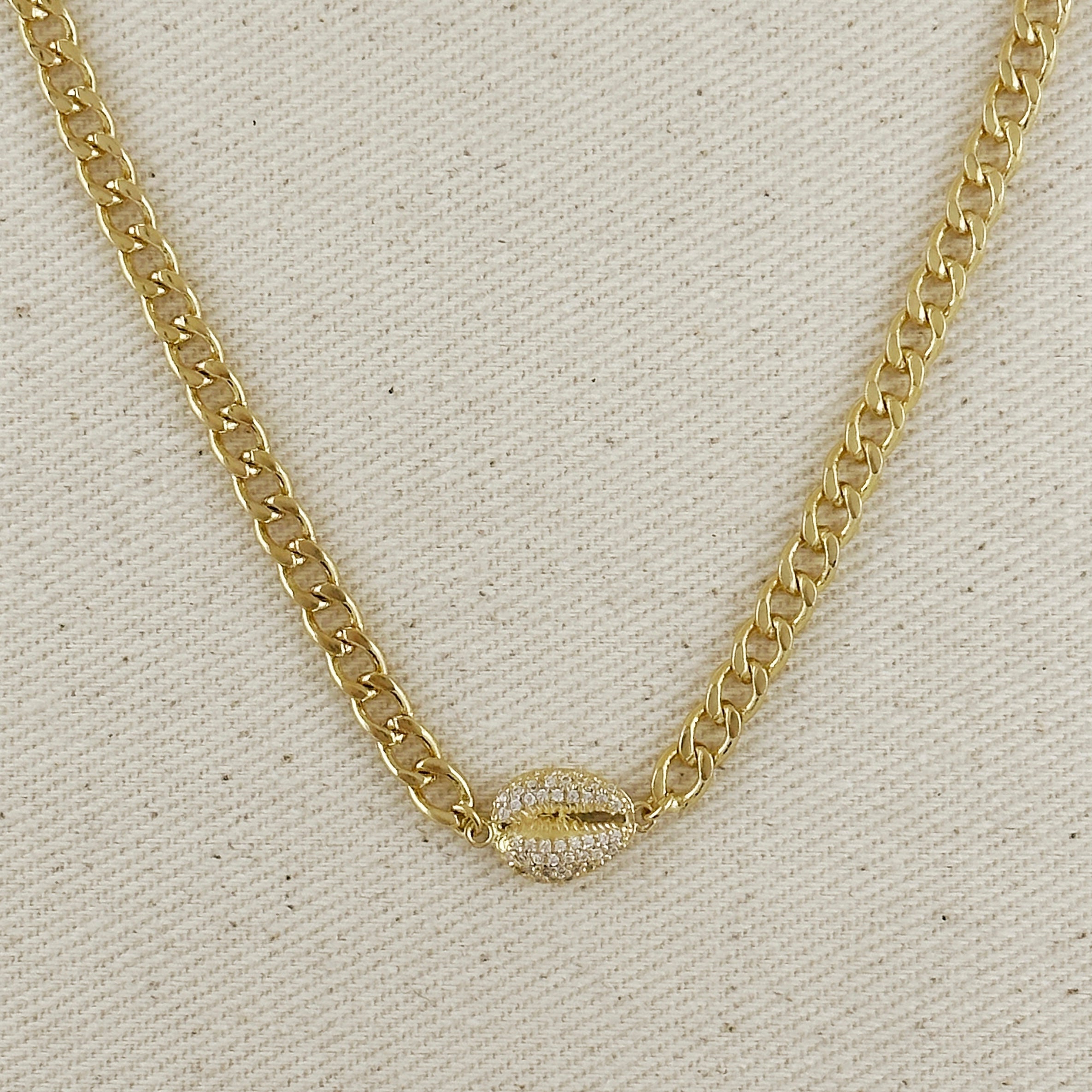 Mondsee 18k Gold Filled Cowrie CZ Choker | 18k Gold Filled Jewelry