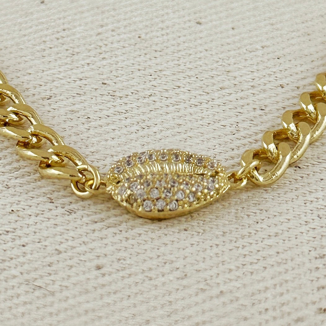 Mondsee 18k Gold Filled Cowrie CZ Choker | 18k Gold Filled Jewelry