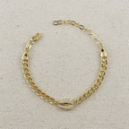 18k Gold Filled Cowrie CZ Bracelet