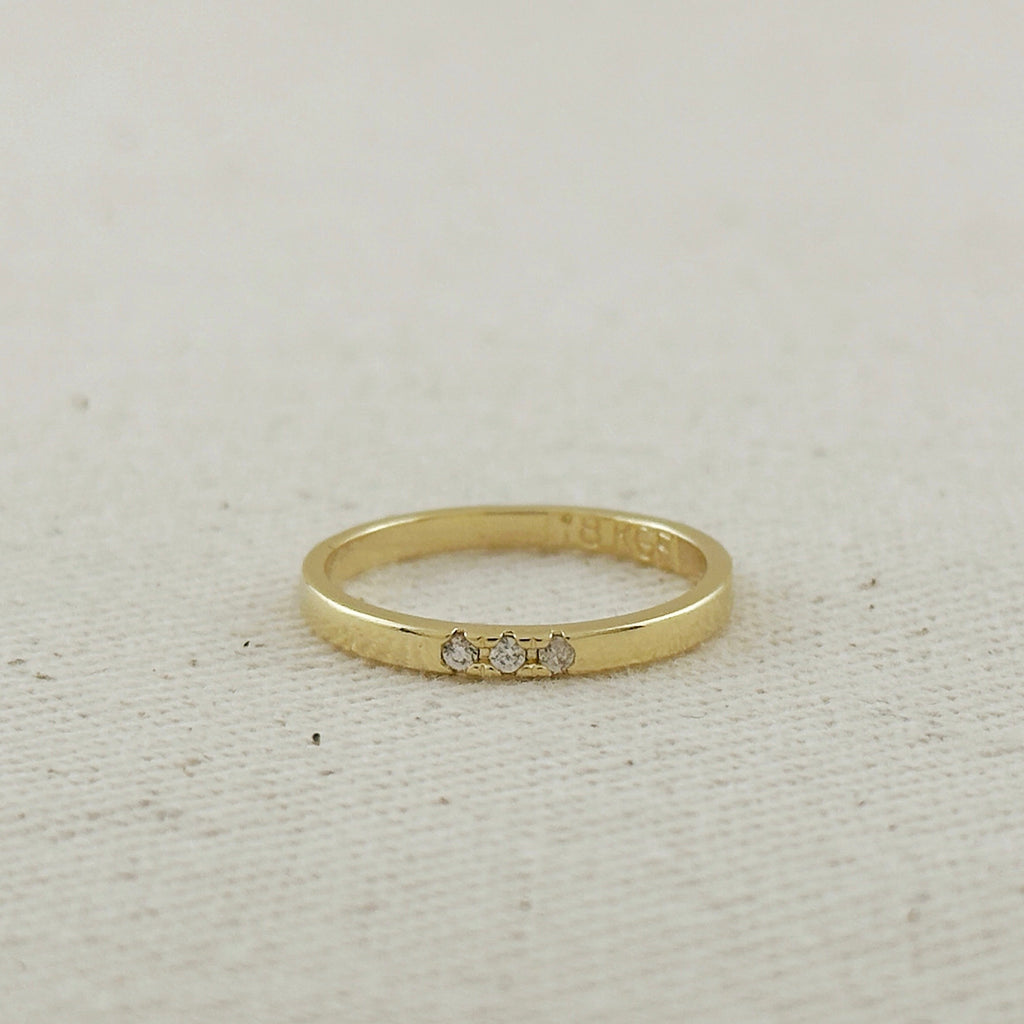 Mondsee 18k Gold Filled Delicate CZ Band Ring | 18k Gold Filled Jewelry