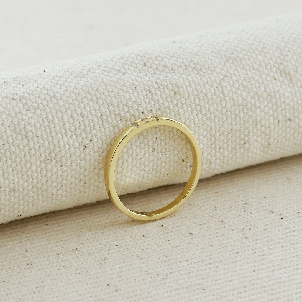 Mondsee 18k Gold Filled Delicate CZ Band Ring | 18k Gold Filled Jewelry