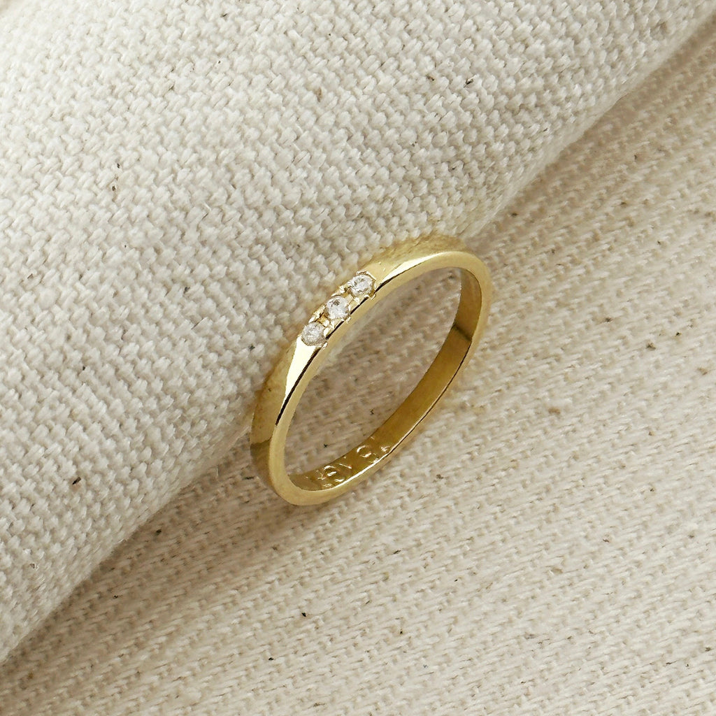 Mondsee 18k Gold Filled Delicate CZ Band Ring | 18k Gold Filled Jewelry
