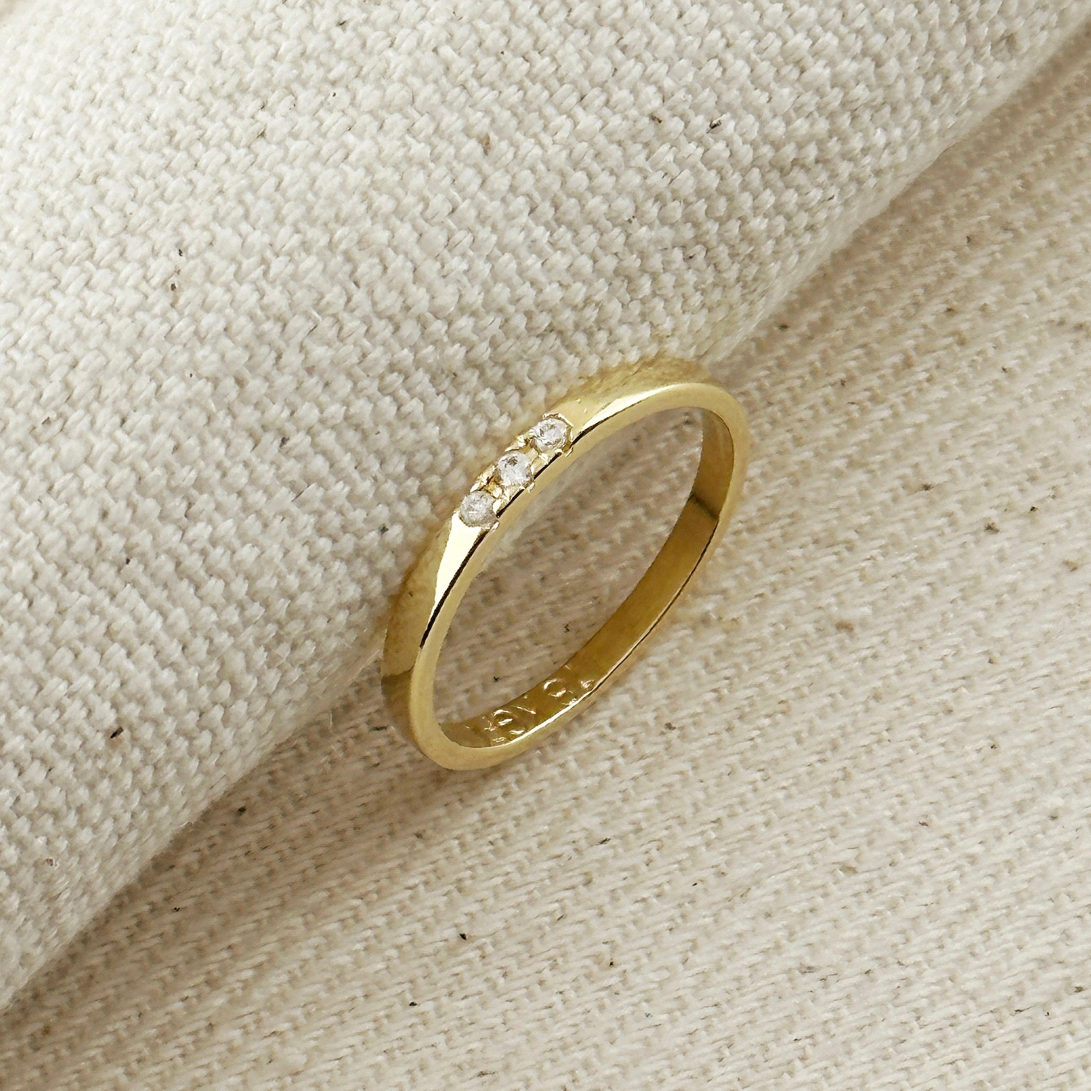 Mondsee 18k Gold Filled Delicate CZ Band Ring | 18k Gold Filled Jewelry