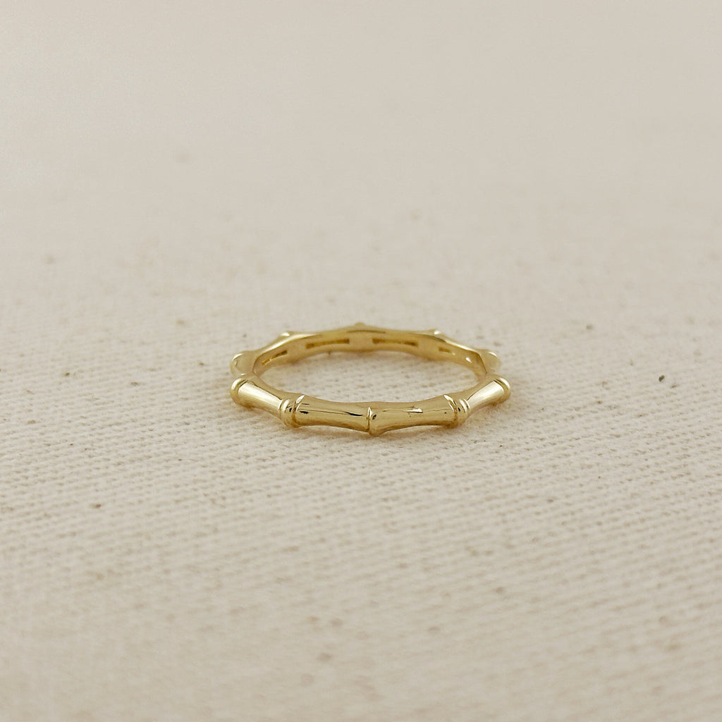 Mondsee 18k Gold Filled Bamboo Band Ring | 18k Gold Filled Jewelry