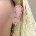 18k Gold Filled Petite Pearl C-Hoop Earrings