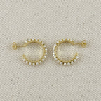 18k Gold Filled 22mm Pearl C-Hoop Earrings